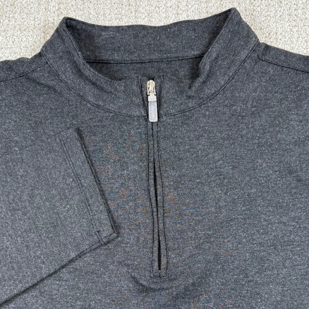 Mizzen+Main Mens Large Gray 1/4 Zip Performance Pullover Sweater